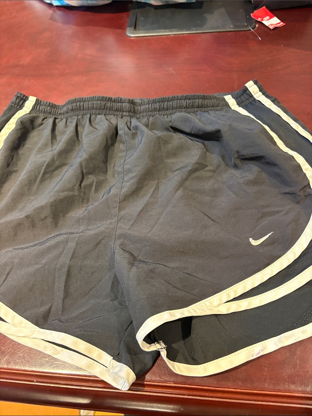 Nike Black Women's Athletic Shorts with Cream Trim